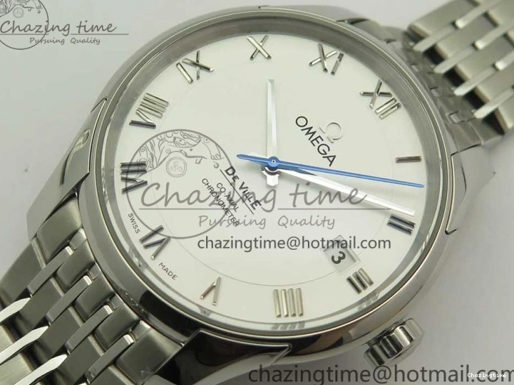 0403 De Ville Hour Vision 41mm SS VSF 1:1 Best Edition White Dial on SS Bracelet A8500 Super Clone Casual 7946